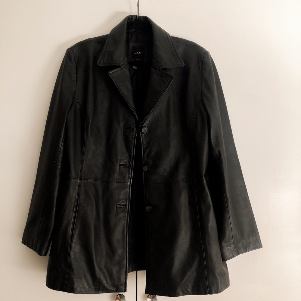 JLC New York Outerwear Black Leather Jacket XL